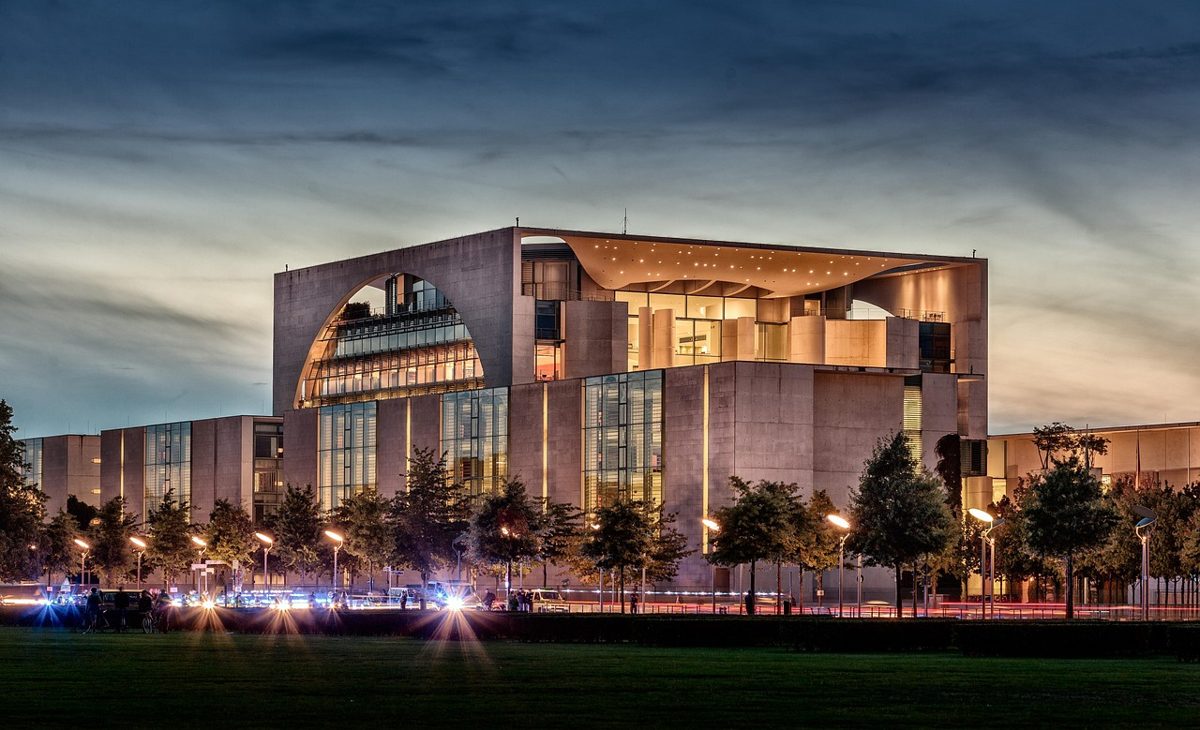 federal chancellery, federal government, government, berlin, building, architecture, government district, germany, sunse