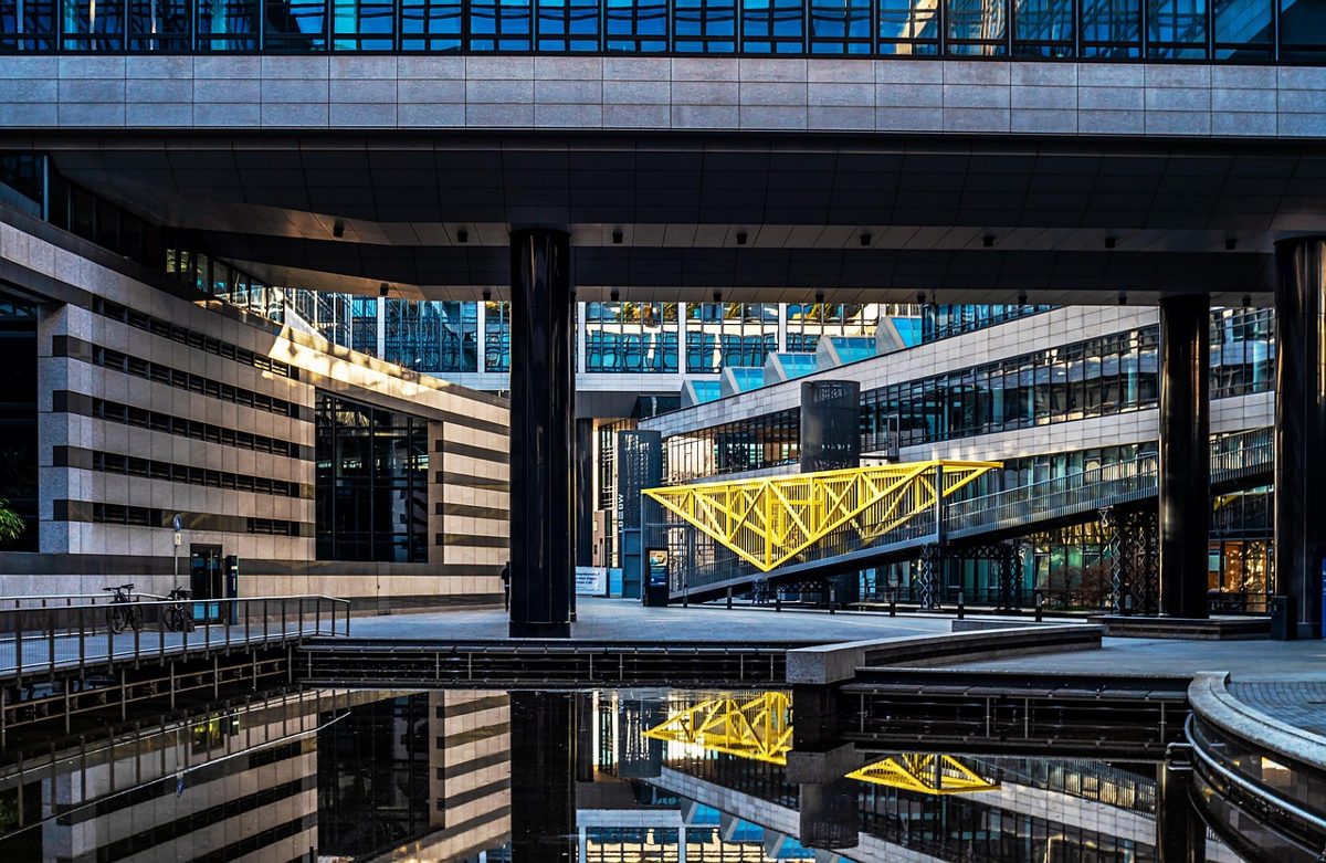 city, travel, architecture, tourism, building, stuttgart, europe, europe district, windows, facade, exterior, bank, mode