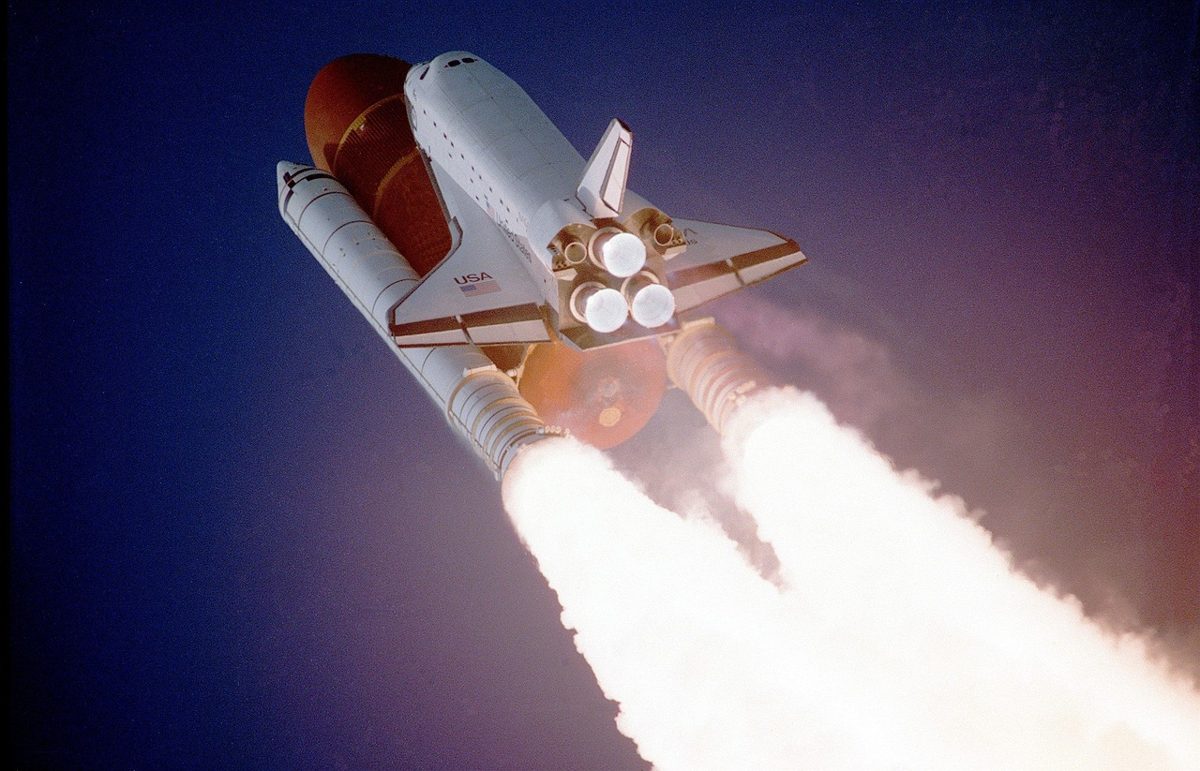 space shuttle, lift-off, liftoff, nasa, aerospace, outer space, gravity force, science, start, rocket, fire, repulsion, 